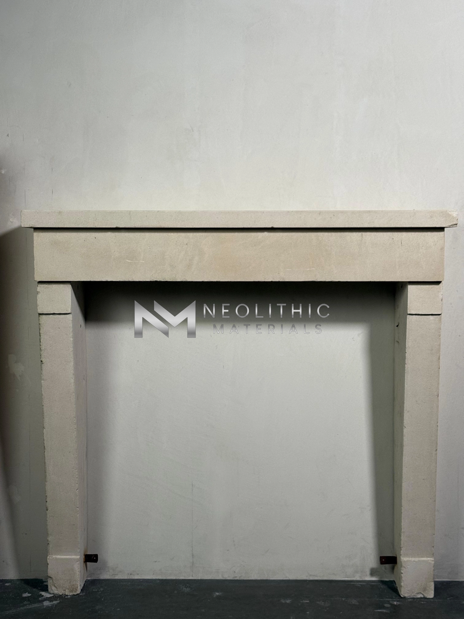 French Antique 19th Century Limestone Fireplace - Image 1